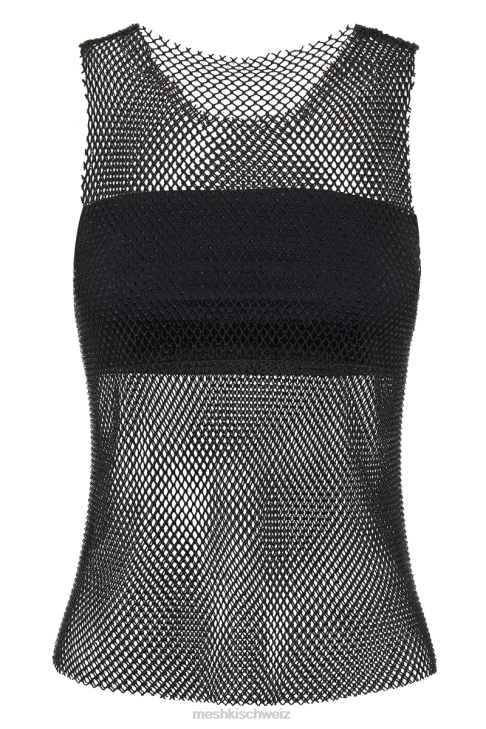 Meshki Emerson Diamant-Mesh-Tanktop Schwarz Kleidung 060V802