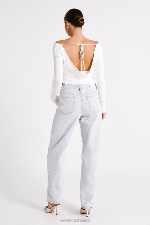 Meshki Emma-Langarmoberteil aus recyceltem Nylon Weiß Kleidung 060V751