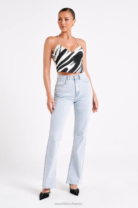 Meshki Felicia bedrucktes Neckholder-Top abstrakter Druck Kleidung 060V753