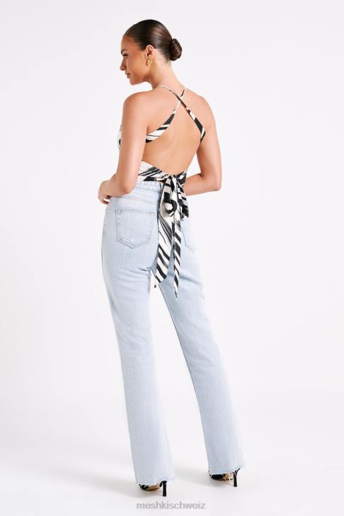 Meshki Felicia bedrucktes Neckholder-Top abstrakter Druck Kleidung 060V753