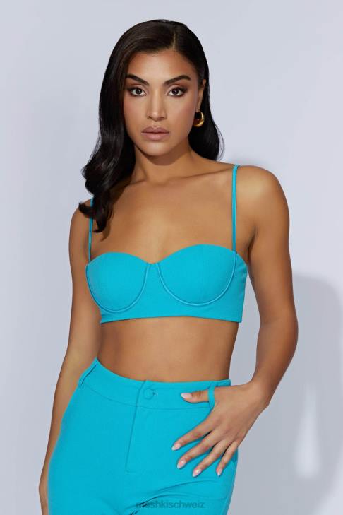 Meshki Fiorella-Crêpe-Bustier-Oberteil Aquamarin Kleidung 060V1060