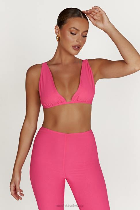 Meshki Gänseblümchen-Chiffon-Oberteil Bonbonrosa Kleidung 060V1213