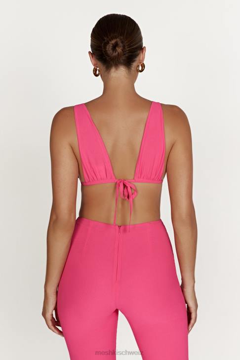 Meshki Gänseblümchen-Chiffon-Oberteil Bonbonrosa Kleidung 060V1213