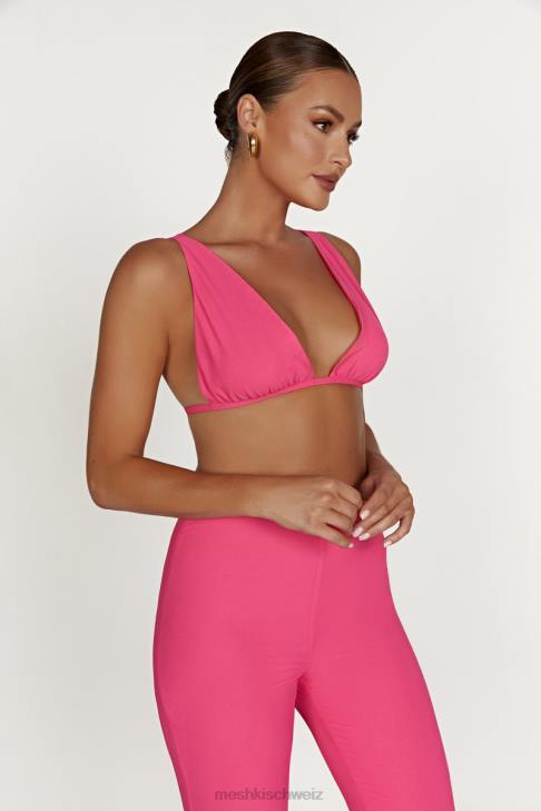 Meshki Gänseblümchen-Chiffon-Oberteil Bonbonrosa Kleidung 060V1213