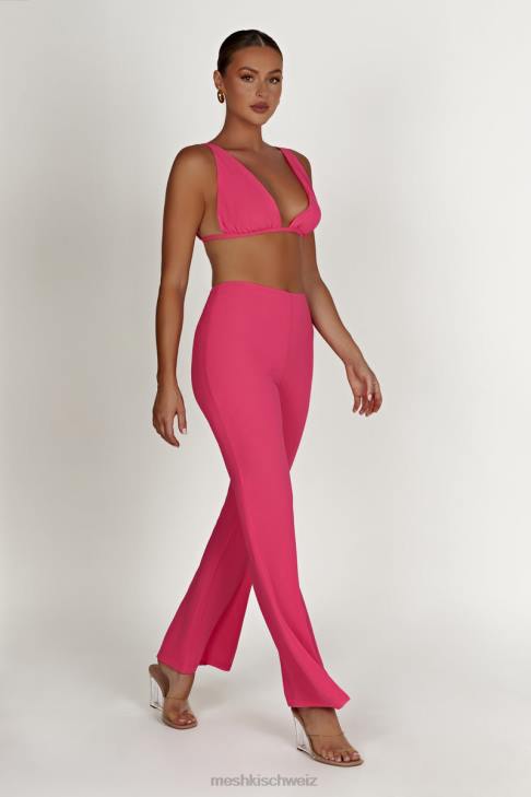 Meshki Gänseblümchen-Chiffon-Oberteil Bonbonrosa Kleidung 060V1213