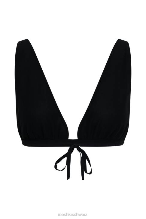 Meshki Gänseblümchen-Chiffon-Oberteil Schwarz Kleidung 060V1211