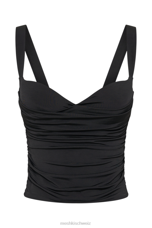 Meshki Hailey Slinky Longline Sweetheart Top Schwarz Kleidung 060V1619