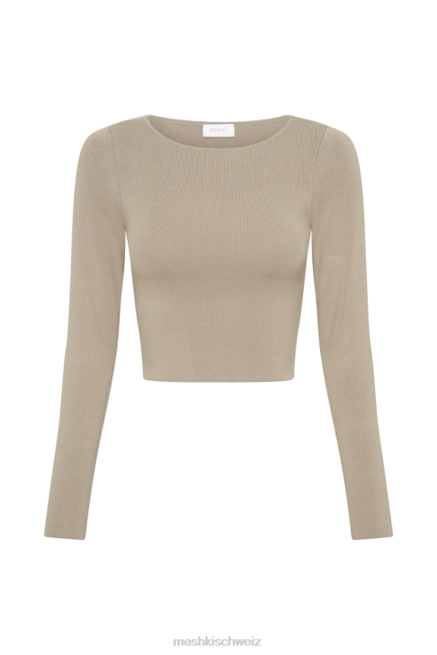 Meshki Haisley Langarm-Strickoberteil Taupe Kleidung 060V909