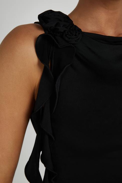 Meshki Isabella ärmelloses Rosenoberteil Schwarz Kleidung 060V782