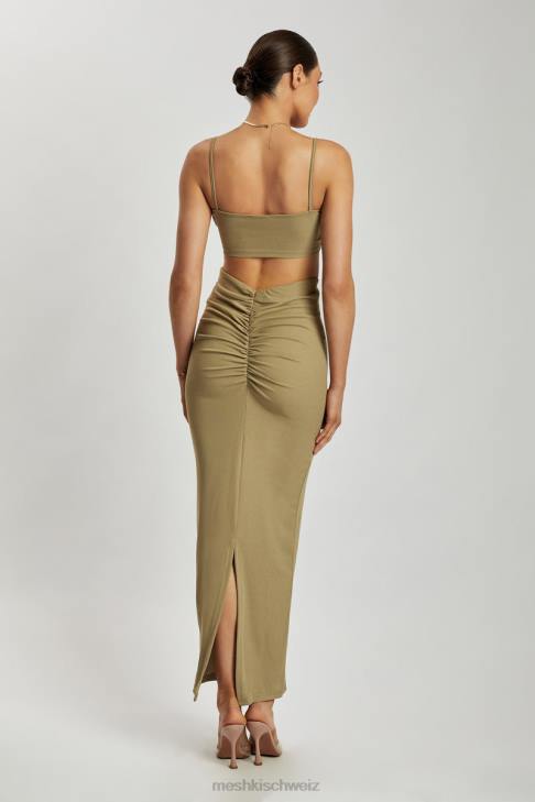 Meshki Jordan Ruched Front V Front Top Grün Kleidung 060V1206