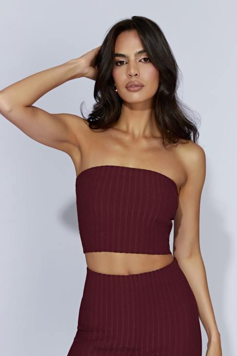 Meshki Jordi trägerloses Strickoberteil Kirschschokolade Kleidung 060V1012