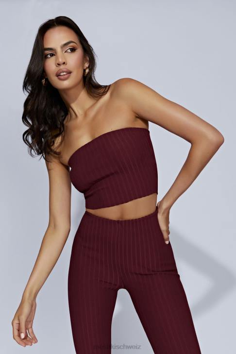 Meshki Jordi trägerloses Strickoberteil Kirschschokolade Kleidung 060V1012