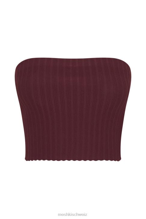 Meshki Jordi trägerloses Strickoberteil Kirschschokolade Kleidung 060V1012