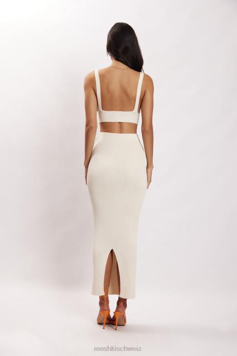 Meshki Kaesha-Strickoberteil mit verdrehter Vorderseite Knochen Kleidung 060V812