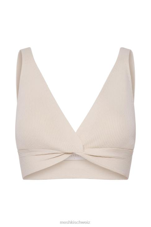 Meshki Kaesha-Strickoberteil mit verdrehter Vorderseite Knochen Kleidung 060V812