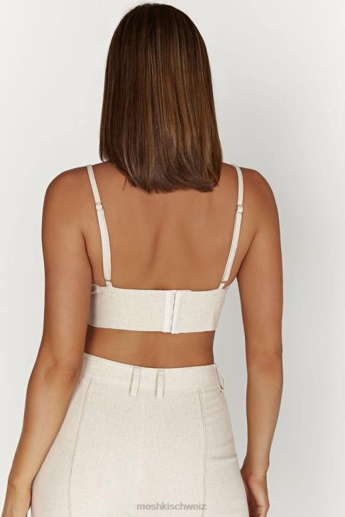 Meshki Kaesha Twist-Leinen-Top natürlich Kleidung 060V1046