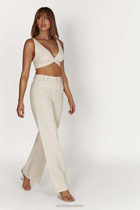 Meshki Kaesha Twist-Leinen-Top natürlich Kleidung 060V1046