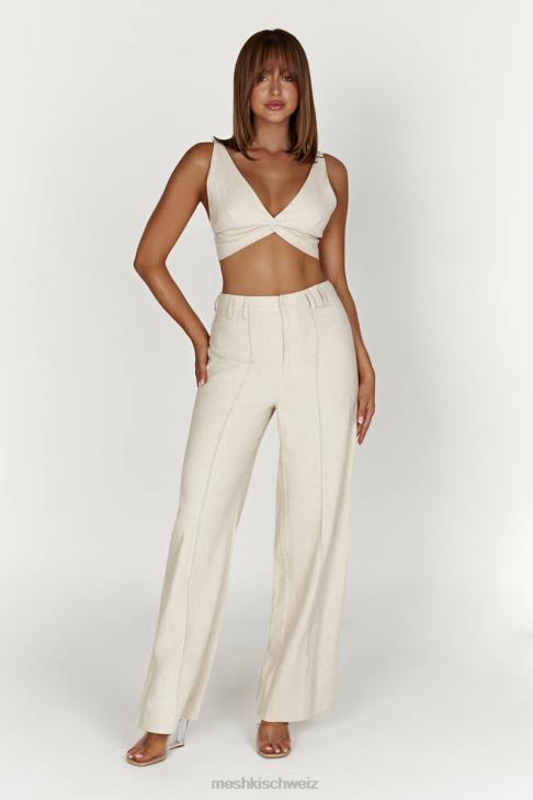 Meshki Kaesha Twist-Leinen-Top natürlich Kleidung 060V1046