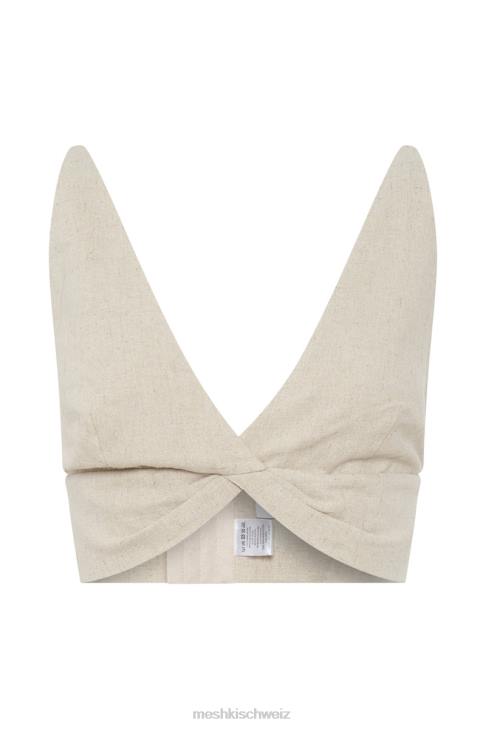 Meshki Kaesha Twist-Leinen-Top natürlich Kleidung 060V1046