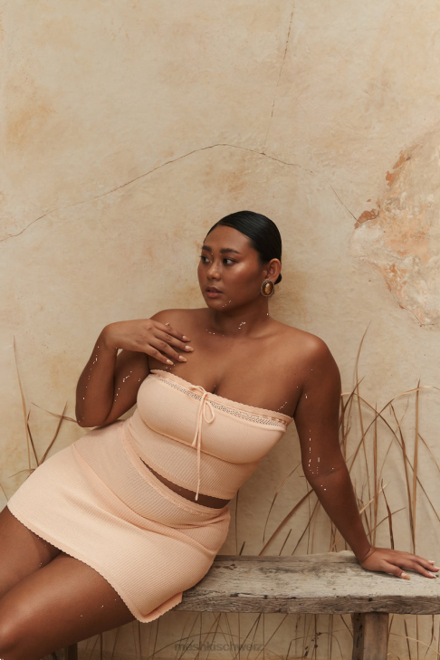 Meshki Kyra Waffelstrick-Röhrenoberteil Aprikose Kleidung 060V765