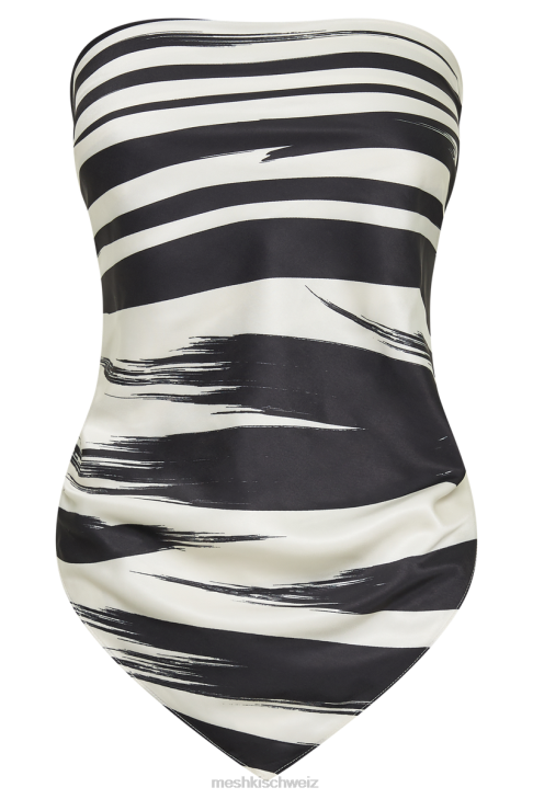 Meshki Laina bedrucktes Schaloberteil abstrakter Druck Kleidung 060V787