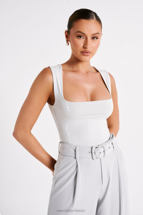 Meshki Langes Linley-Oberteil aus recyceltem Nylon Eisgrau Kleidung 060V775