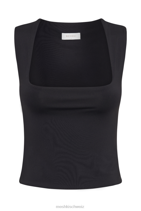 Meshki Langes Linley-Oberteil aus recyceltem Nylon Schwarz Kleidung 060V1241