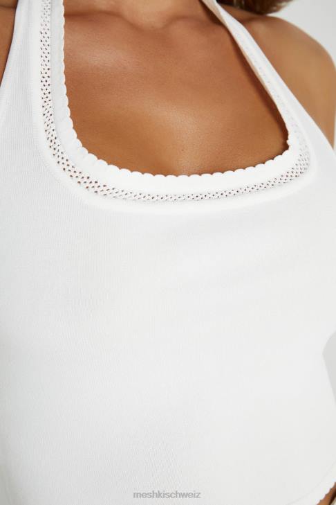 Meshki Layla Pointelle-Strickoberteil Weiß Kleidung 060V805