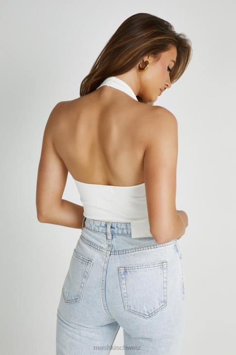 Meshki Layla Pointelle-Strickoberteil Weiß Kleidung 060V805