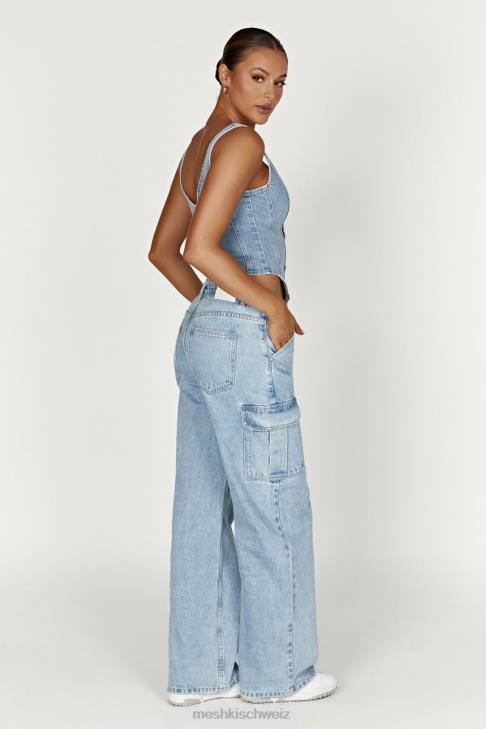 Meshki Leilani Korsett-Jeansoberteil Mittelblau Kleidung 060V761