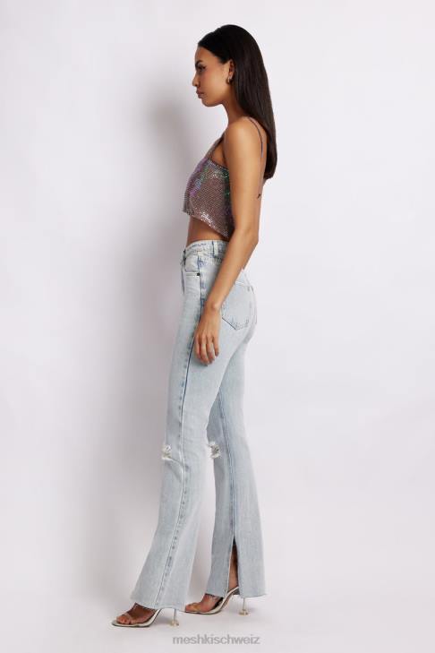 Meshki Lianne Glow Mesh Bandeau-Oberteil schillerndes Lila Kleidung 060V989