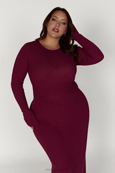 Meshki Maribelle-Langarm-Strickoberteil Wein Kleidung 060V889