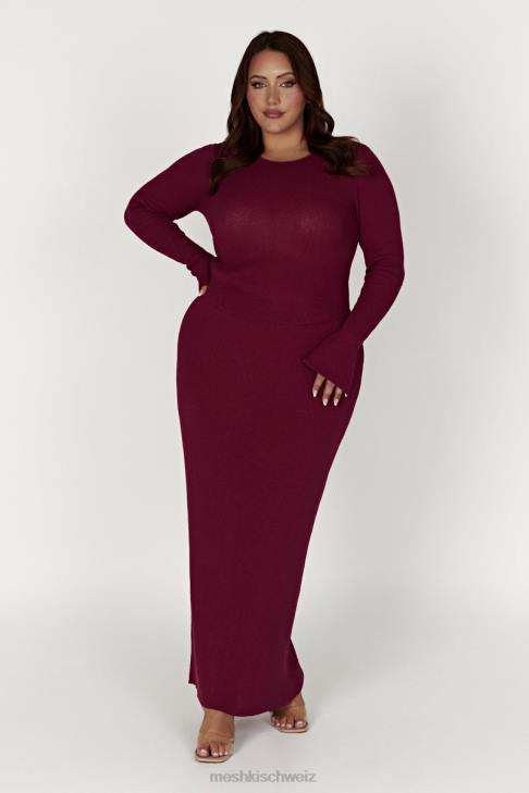 Meshki Maribelle-Langarm-Strickoberteil Wein Kleidung 060V889