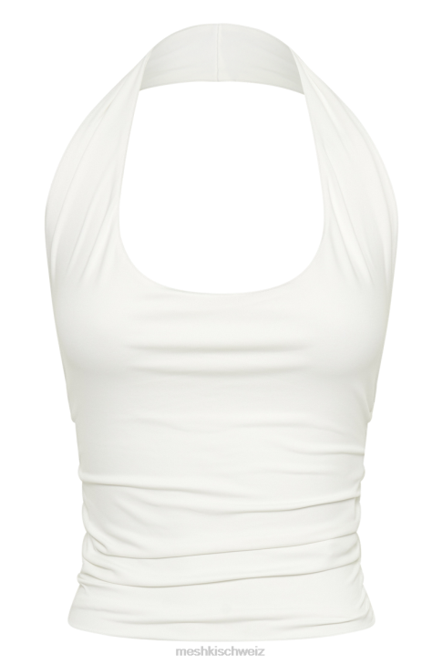 Meshki Marie Neckholder-Top aus recyceltem Nylon Weiß Kleidung 060V853