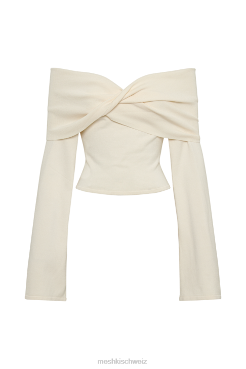 Meshki Marlisa schulterfreies Twist-Top Elfenbein Kleidung 060V840