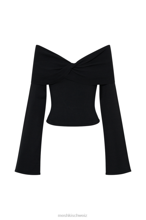 Meshki Marlisa schulterfreies Twist-Top Schwarz Kleidung 060V768