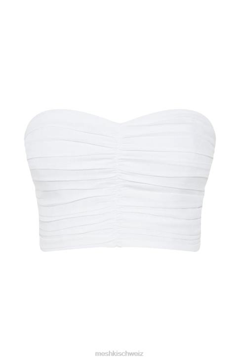 Meshki McKenna gerafftes Leinenoberteil Weiß Kleidung 060V1015