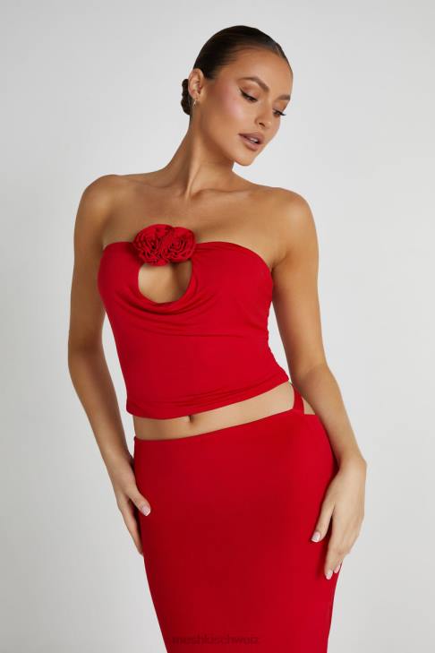 Meshki Megan trägerloses Rosentop Rot Kleidung 060V791