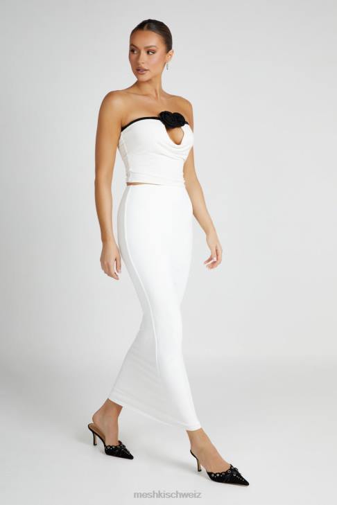 Meshki Megan trägerloses Rosentop Schwarz-Weiss Kleidung 060V798