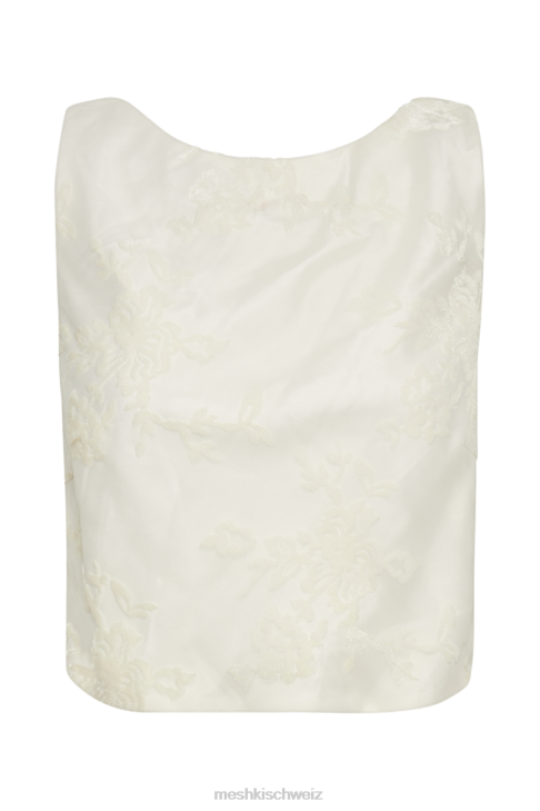 Meshki Mona Burnout-Samt-Rückenoberteil mit Kutte Weiß Kleidung 060V841