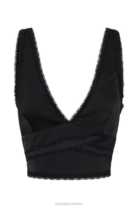 Meshki Monet-Spitzenoberteil Schwarz Kleidung 060V987