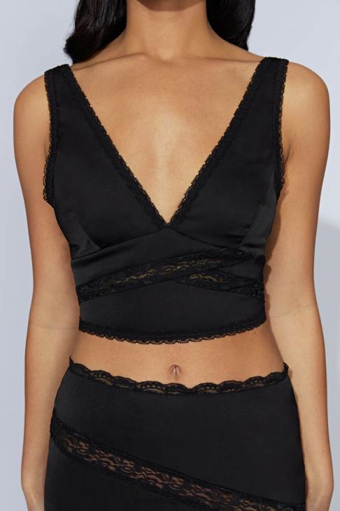 Meshki Monet-Spitzenoberteil Schwarz Kleidung 060V987