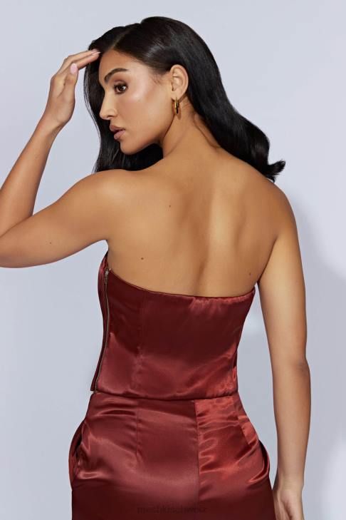 Meshki Monique Satin-Röhrenoberteil Kirschschokolade Kleidung 060V1056