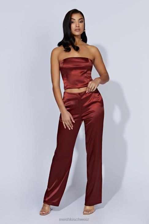 Meshki Monique Satin-Röhrenoberteil Kirschschokolade Kleidung 060V1056