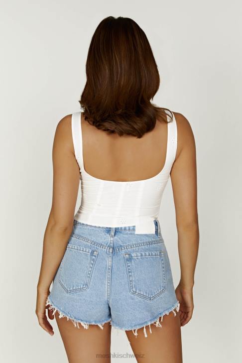 Meshki Oberteil aus Melanie-Baumwoll-Anglaise Weiß Kleidung 060V766