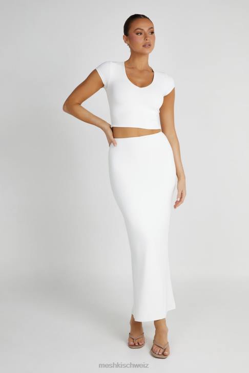 Meshki Olympia-Top aus recyceltem Nylon mit V-Ausschnitt Weiß Kleidung 060V799