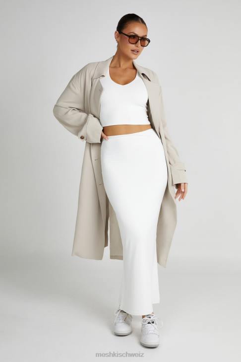 Meshki Olympia-Top aus recyceltem Nylon mit V-Ausschnitt Weiß Kleidung 060V799