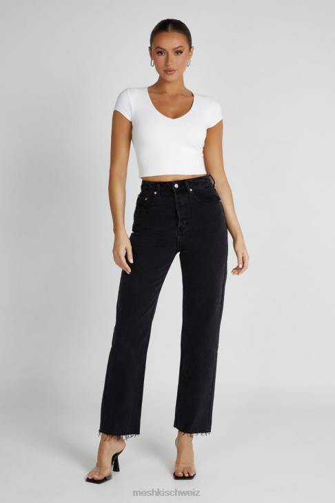 Meshki Olympia-Top aus recyceltem Nylon mit V-Ausschnitt Weiß Kleidung 060V799