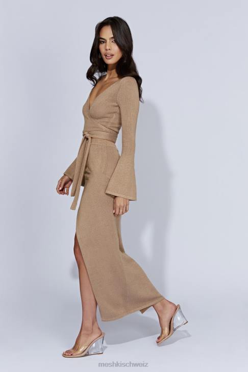 Meshki Petra Strickoberteil mit ausgestellten Ärmeln Taupe Kleidung 060V910