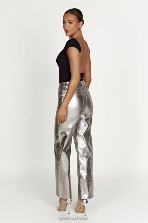 Meshki Reyna Longline-Top aus recyceltem Nylon Schwarz Kleidung 060V828